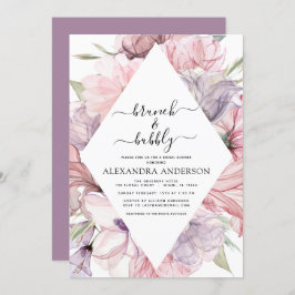 Brunch & Bubbly Boho Lila Brautparty Invitati Einladung