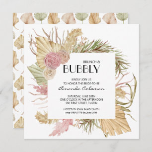 Brunch Bubbly Boho Verlasse Brautparty Einladung