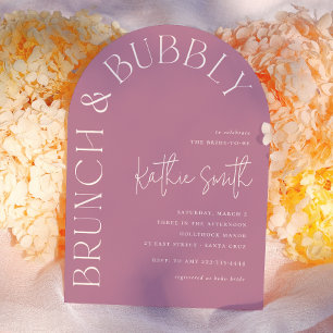 Brunch & Bubbly Bold Floral Arch Brautparty Einladung