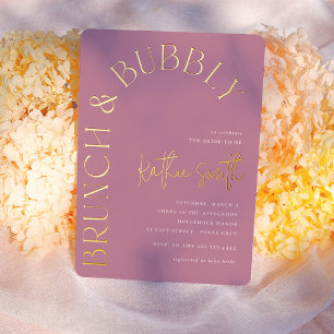 Brunch & Bubbly Bold Floral Arch Brautparty Folieneinladung