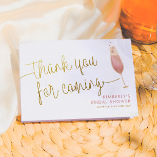 Brunch & Bubbly Brautabschied Gold Dankeschön Dankeskarte