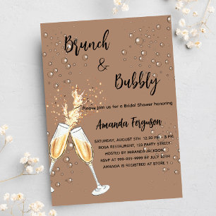 Brunch Bubbly Brautparty Blasen latte Luxus Einladung