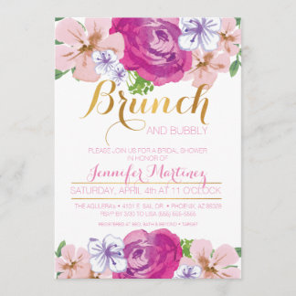 Brunch & Bubbly Brautparty Card Einladung
