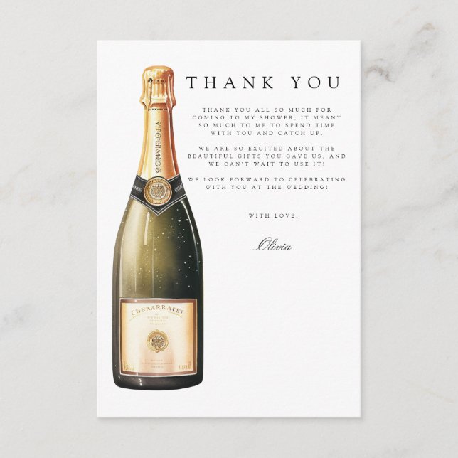 Brunch & Bubbly Brautparty Danke Karte (Vorderseite)