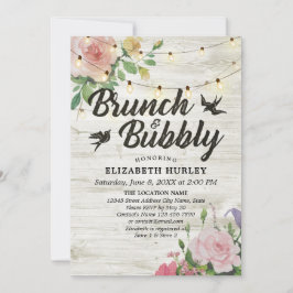 Brunch & Bubbly Brautparty Floral String Lights Einladung