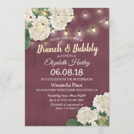 Brunch & Bubbly Brautparty Floral String Lights Einladung