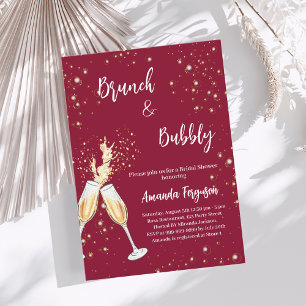 Brunch Bubbly Brautparty jubelt Bordeaux Einladung