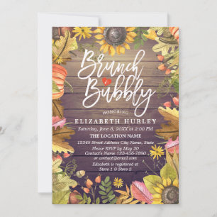 Brunch & Bubbly Brautparty Maple Blätter Pumpkin Einladung