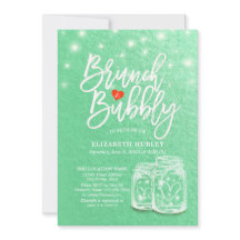 Brunch & Bubbly Brautparty Mason Jar Green Gold