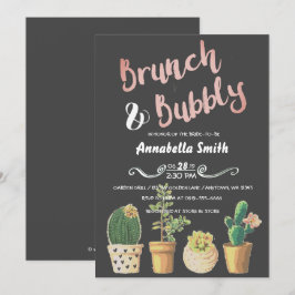 Brunch & Bubbly Brautparty mit Blumenmuster Einladung