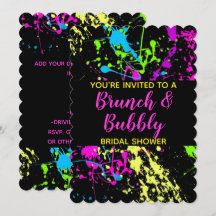 Brunch Bubbly Brautparty Neon Paint Spritzer