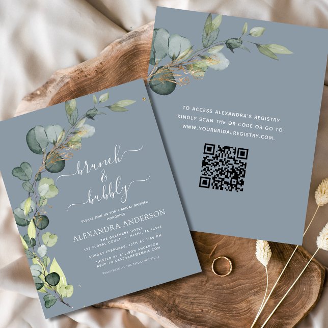 Brunch & Bubbly Brautparty QR Code Einladung (Von Creator hochgeladen)