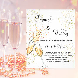 Brunch Bubbly Brautparty Rosa Einladung