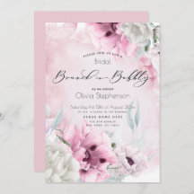 Brunch Bubbly Brautparty Watercolor Pink Poppe