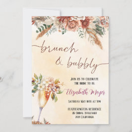 🍾 Brunch & Bubbly Bridal Dusche Einladung 🌸