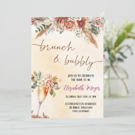 🍾 Brunch & Bubbly Bridal Dusche Einladung 🌸