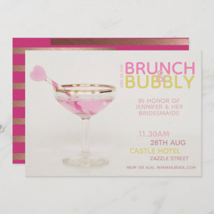 BRUNCH BUBBLY Bridesmaids Luncheon Brunch Cocktail Einladung