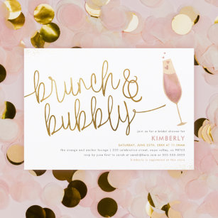 Brunch & Bubbly Champagner-Brautparty Einladung