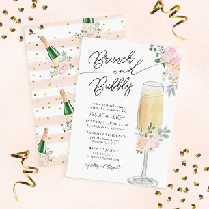 Brunch & Bubbly Champagner-Junggesellinnen-Abschie Einladung