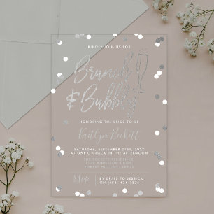 Brunch & Bubbly Confetti Brautparty Acryleinladungen