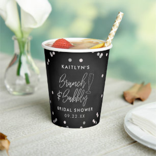 Brunch & Bubbly Confetti Brautparty Pappbecher