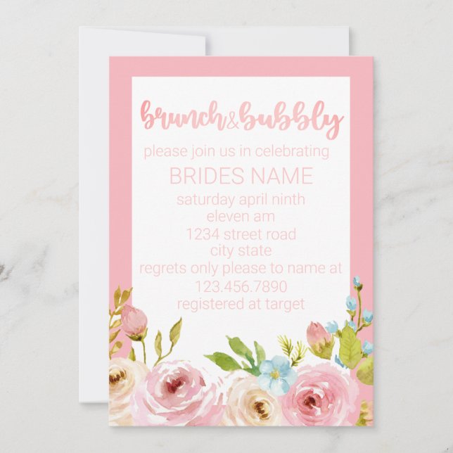 Brunch & Bubbly Einladung (Vorderseite)