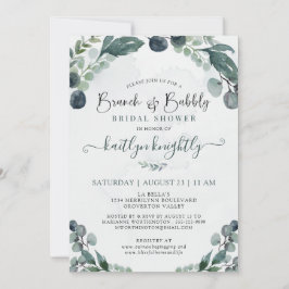 Brunch & Bubbly Eukalyptus Brautparty Einladung