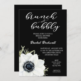 Brunch Bubbly Floral Brautparty Einladung