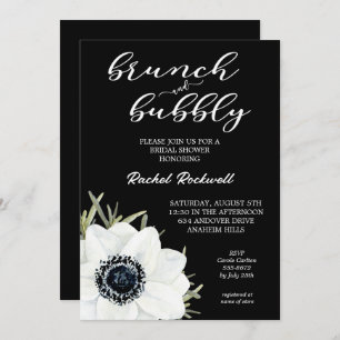 Brunch Bubbly Floral Brautparty Einladung
