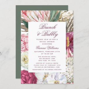 Brunch & Bubbly Floral Brautparty Einladung