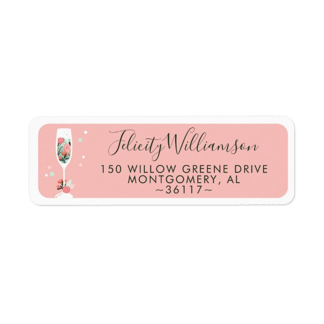 Brunch & Bubbly Floral Champagner Glass Pink (Vorne)