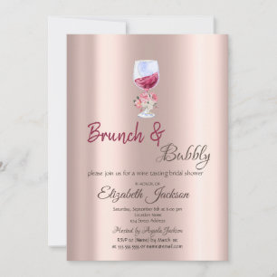 Brunch & Bubbly Floral Glass Tropfen Einladung