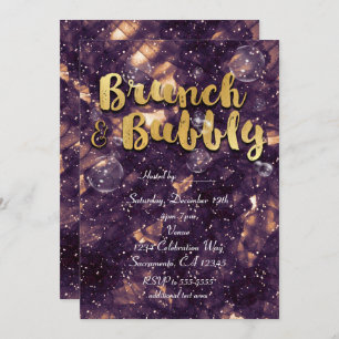 Brunch & Bubbly Lila Gold Glam Chic Einladungen