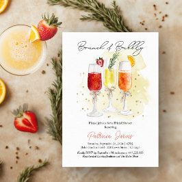 Brunch & Bubbly Mimosa Brautparty Einladung