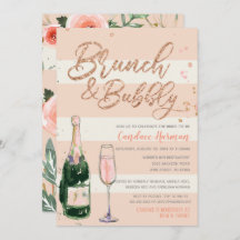 Brunch & Bubbly Rose Gold Glitzer Brautparty