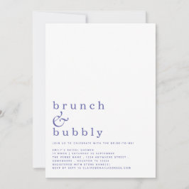 Brunch Bubbly Simple Blue Brautparty Einladung