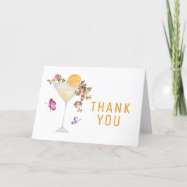 Brunch Bubbly Spring Floral Champagne Baby Dusche Dankeskarte