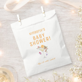 Brunch Bubbly Spring Floral Champagne Baby Dusche Geschenktütchen