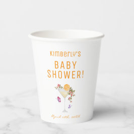 Brunch Bubbly Spring Floral Champagne Baby Dusche Pappbecher