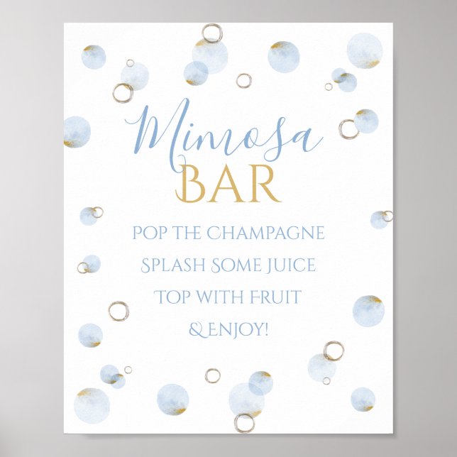 Brunch Bubbly und Baby Showdusche Mimosa Bar Poster (Vorne)