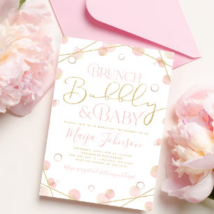 Brunch Bubbly und Baby Shower Einladung