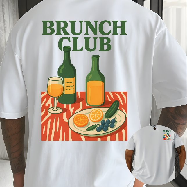 Brunch Club Retro Minimalist Foodie T-Shirt (Von Creator hochgeladen)
