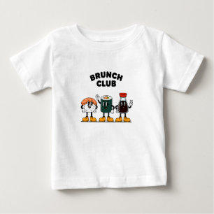Brunch Club Retro Sushi & Sojasauce Cartoon Spaß Baby T-shirt
