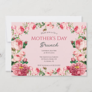 Brunch der personalisierten Mutter   Blumenthema Einladung