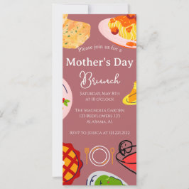 Brunch der personalisierten Mutter | Thema Lebensm Einladung