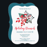 Brunch Event Winter Florals & Berries Rot und Aqua Einladung<br><div class="desc">Ihre Gäste werden diese schöne und einzigartige Einladung mit einem Aquarellbukett aus saisonalen roten Blume und aquamarinen Beeren und Blättern mit rotem Bogen Liebe. Sie können die Art der Veranstaltung (Brunch,  Mittagessen,  Tee oder Geburtstagsfeier,  etc.) sowie andere Veranstaltungsdetails individuell gestalten.</div>