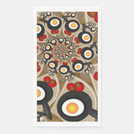 Brunch Fractal Art Funny Food, Tomatoes, Eggs Serviette