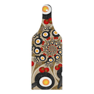 Brunch Fraktal Art Funny Food, Tomaten, Eier Schneidebrett