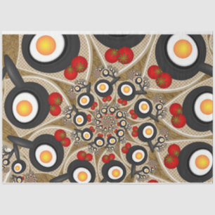 Brunch Fraktal Art Funny Food, Tomaten, Eier Seidenpapier