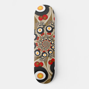 Brunch Fraktal Art Funny Food, Tomaten, Eier Skateboard
